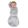 Omni Swaddle Sack with Wrap -  Arms Up Sleeves & Mitten Cuffs, Heathered Sterling with Stripes