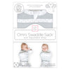 Omni Swaddle Sack with Wrap -  Arms Up Sleeves & Mitten Cuffs, Solid, Heathered Gray with Polka Dot Trim