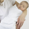 Ultimate Swaddle Blanket - Soft Black Mod Circles, Soft Pink