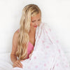 Muslin Swaddle Single - Chevron, Pastel Pink