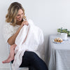 Ultimate Swaddle Blanket - Mod Circles on White, Orange