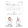 Omni Swaddle Sack with Wrap -  Arms Up Sleeves & Mitten Cuffs, Classic Polka Dots, Sterling