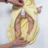 Baby Velvet zzZipMe Sack - Ultimate, Muslin Swaddle Newborn Gift Set, Pastel Yellow/Sterling