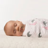 Marquisette Swaddle Blanket - Elephant & Chickies, Pastel Blue