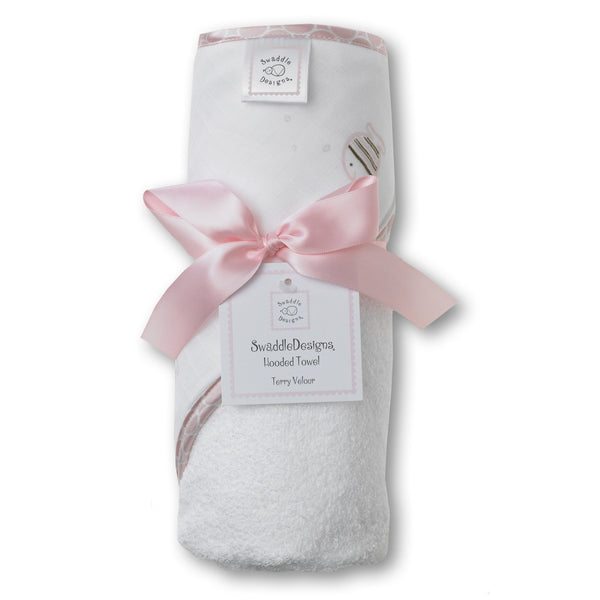 Terry Velour Hooded Towel - Striped Fish