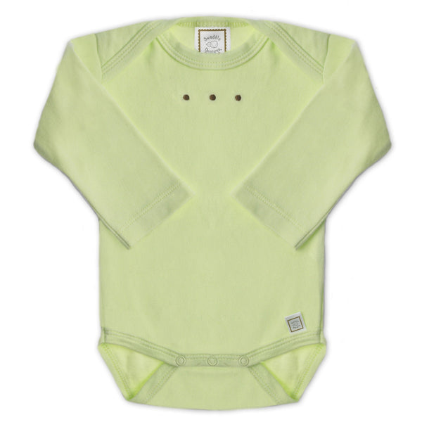 Long Sleeve Bodysuit - Pastel with Mocha Dots, Kiwi
