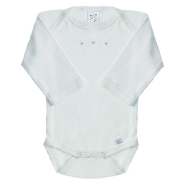Long Sleeve Bodysuit - Pastel Blue with Pastel Dots