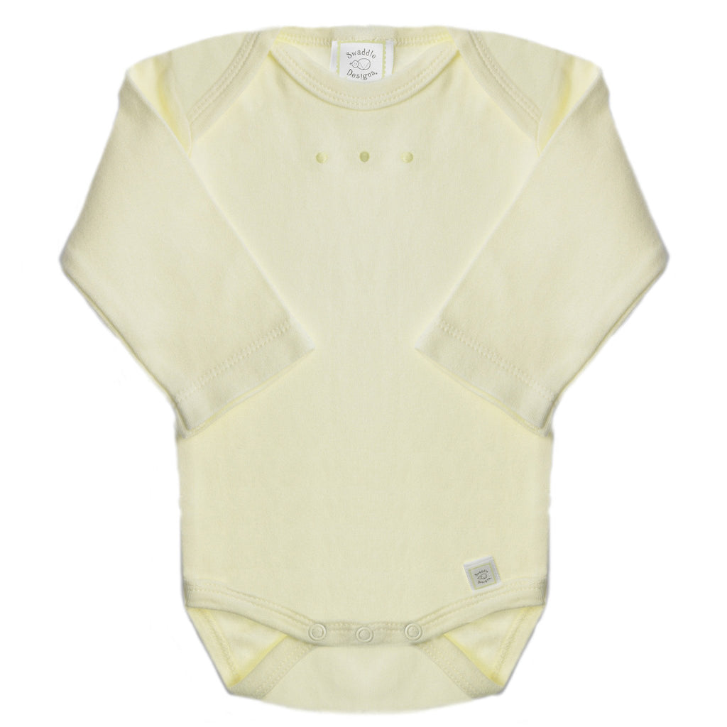 Long Sleeve Bodysuit - Kiwi with Pastel Dots