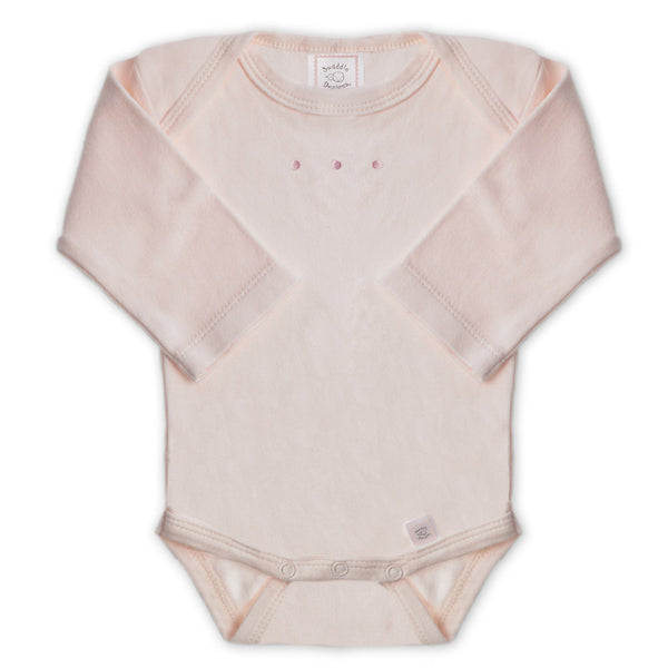 Long Sleeve Bodysuit - Pastel Pink with Pastel Dots