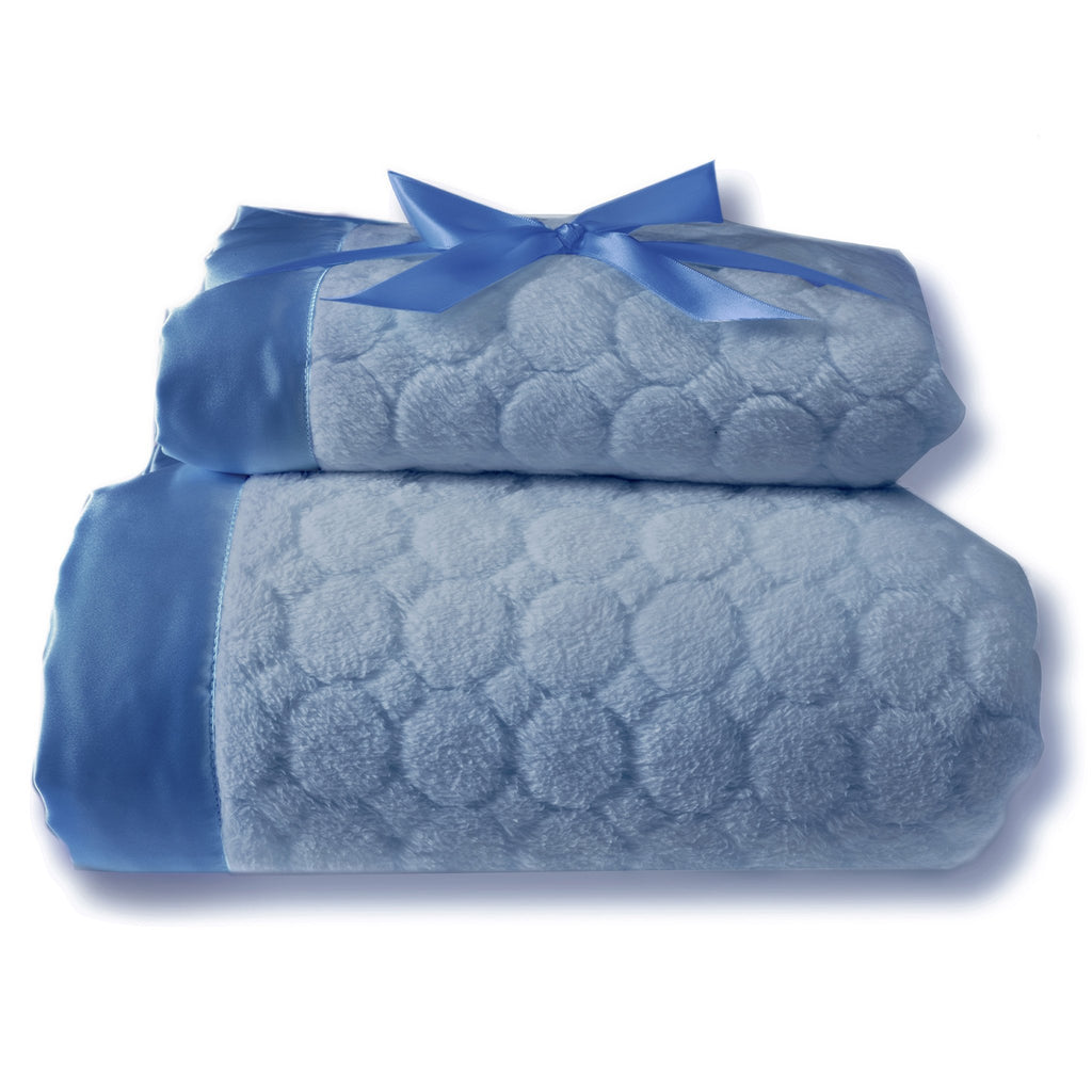 Mommy and Me Blanket - Puff Circle, Blue