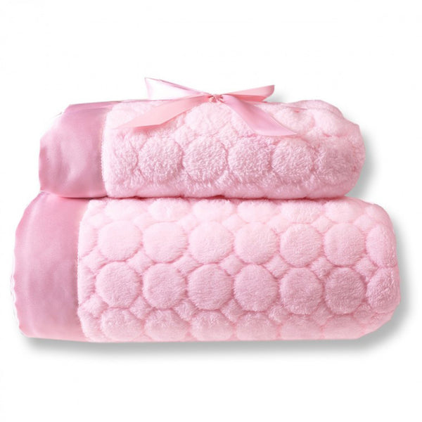 Mommy and Me Blanket - Puff Circle, Pink