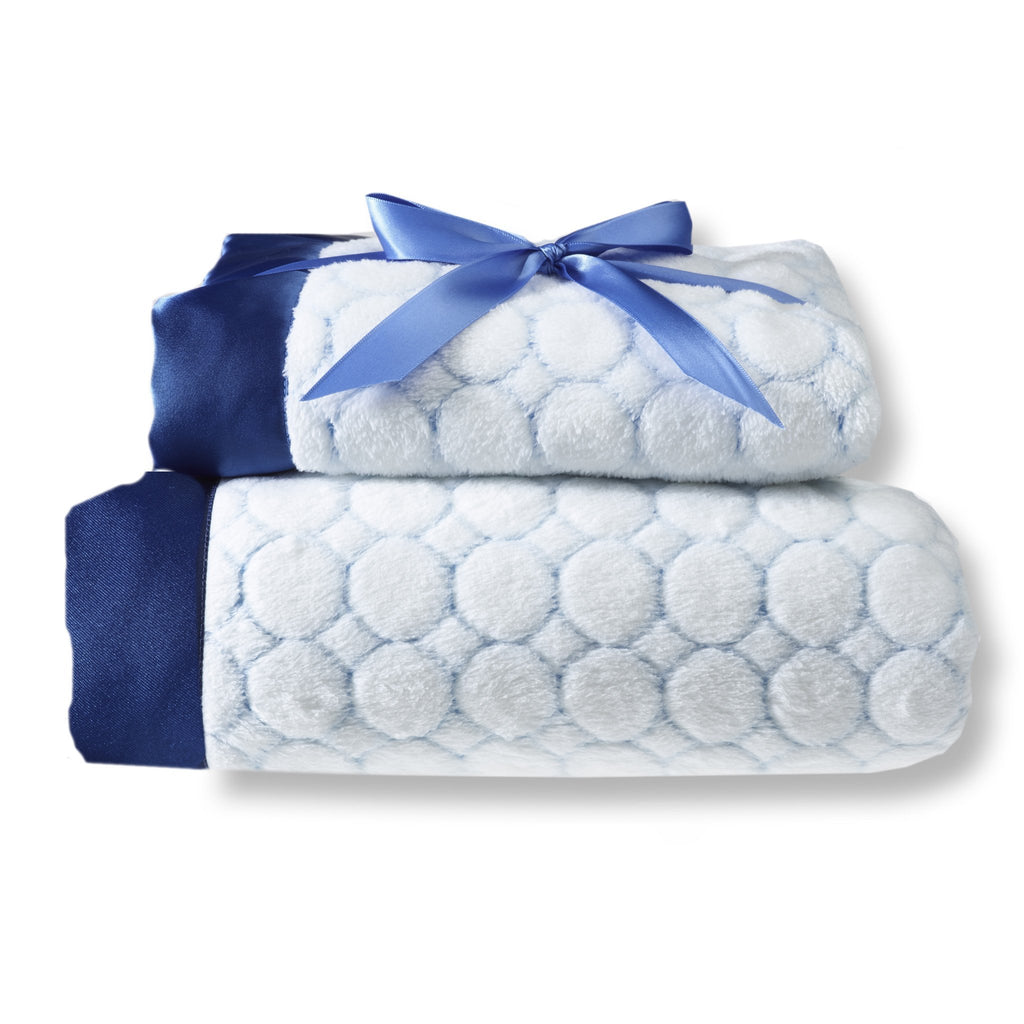 Mommy and Me Blanket - Ivory Puff, True Blue