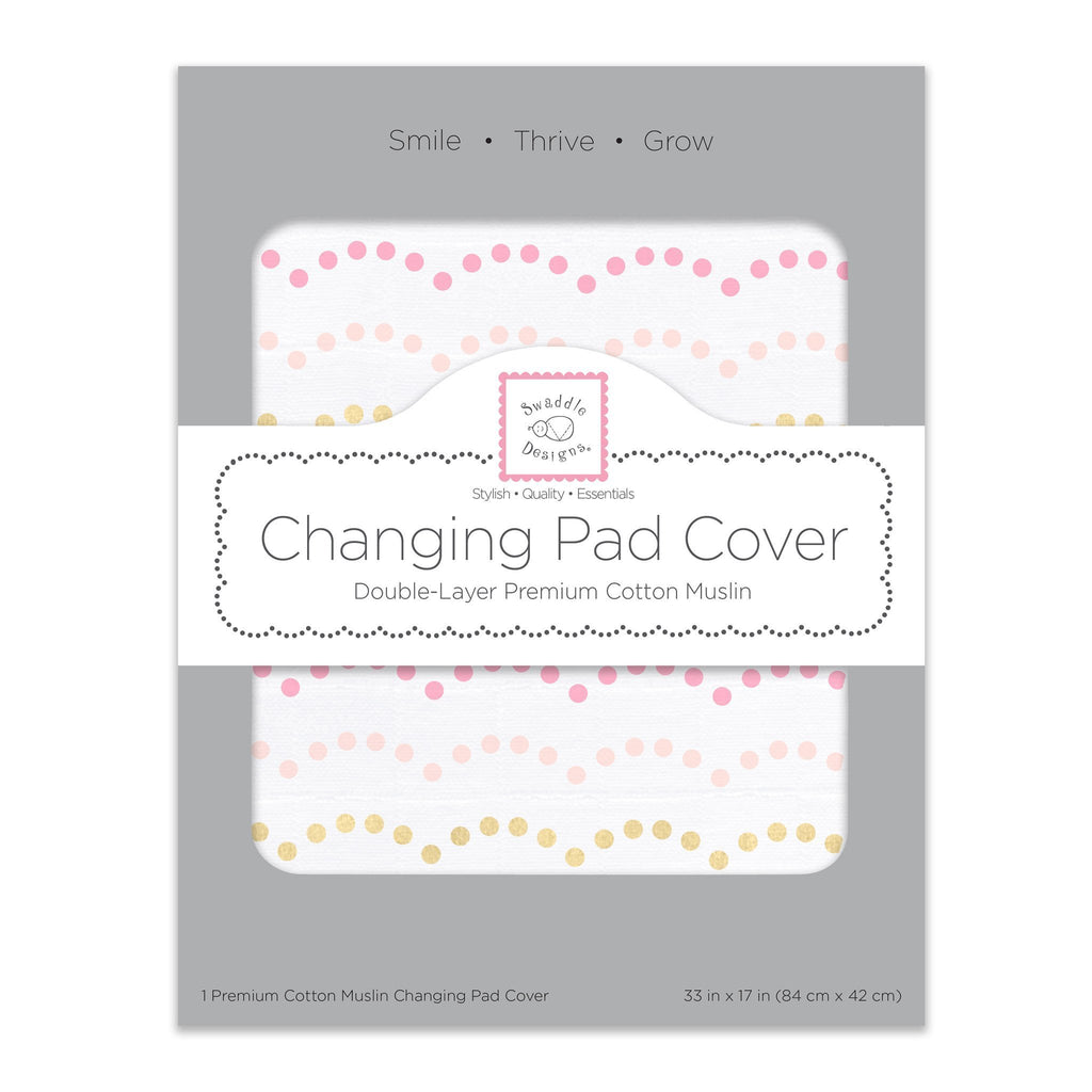 Muslin Changing Pad Cover Tiny Dotted Scallop with Shimmer