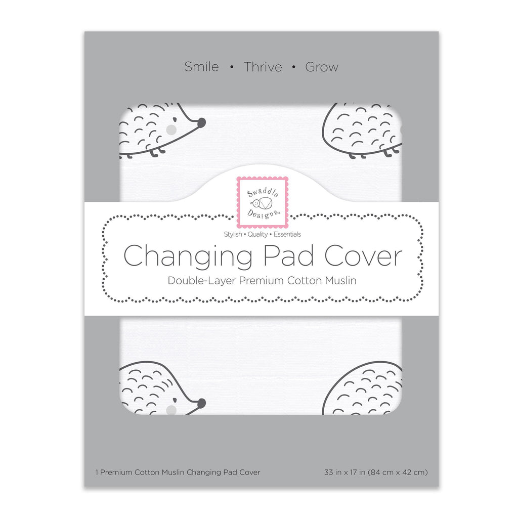 Muslin Changing Pad Cover - Hedgehog