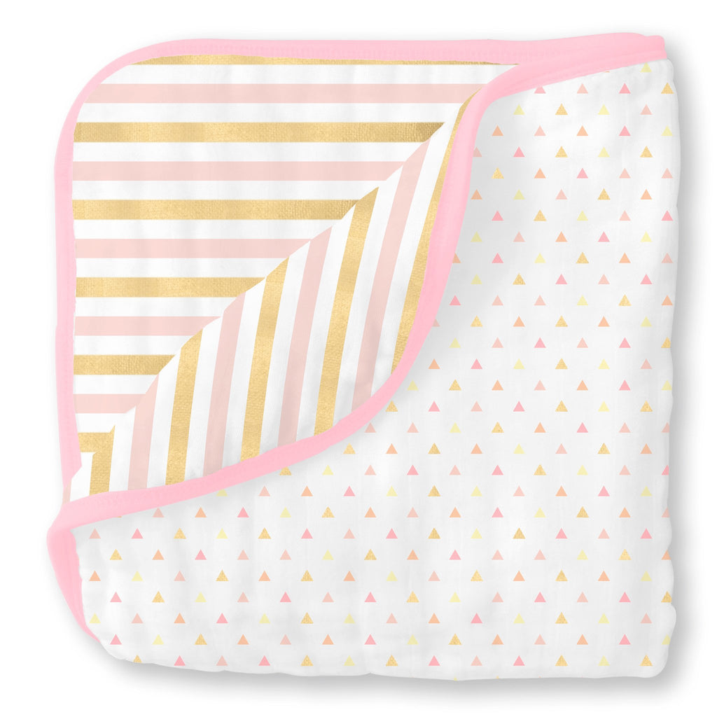 Muslin Luxe Blanket - Tiny Triangles Shimmer