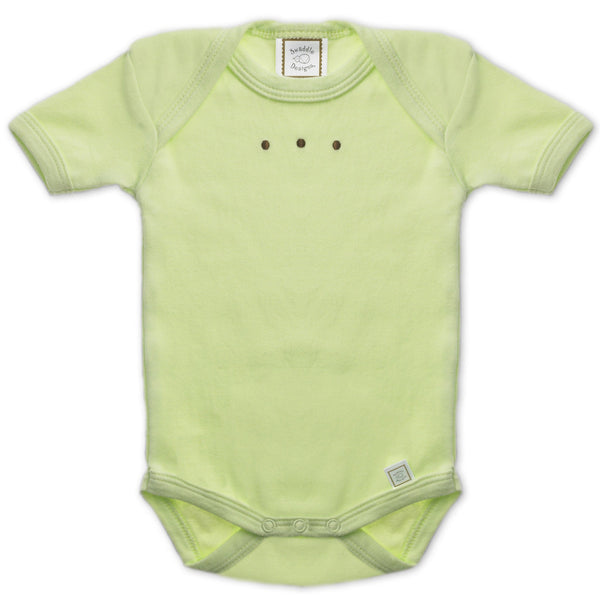 Short Sleeve Bodysuit - Pastel with Mocha Dots, Kiwi