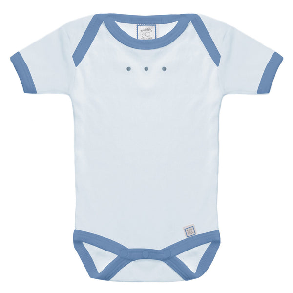 Short Sleeve Bodysuit - Pastel Blue with True Blue Trim, True Blue