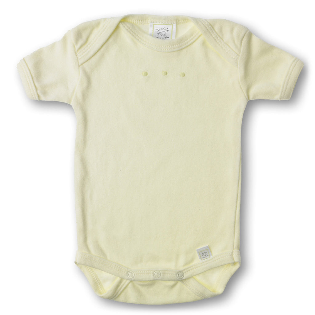 Short Sleeve Bodysuit - Kiwi with Pastel Dots, Kiwi