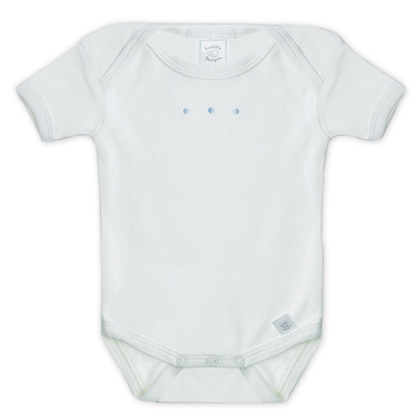 Short Sleeve Bodysuit - Pastel Blue with Pastel Dots, Pastel Blue