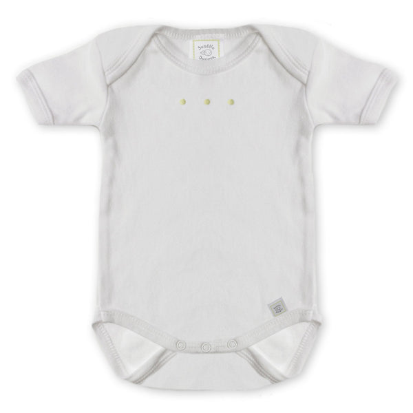 Short Sleeve Bodysuit - White with Pastel Dots, Kiwi