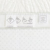 Ultimate Swaddle Blanket - Mod Circles on White, Sterling w/ Strawberry Trim