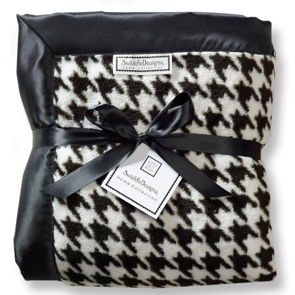 Adult Luxury Throw - Puppytooth, Black