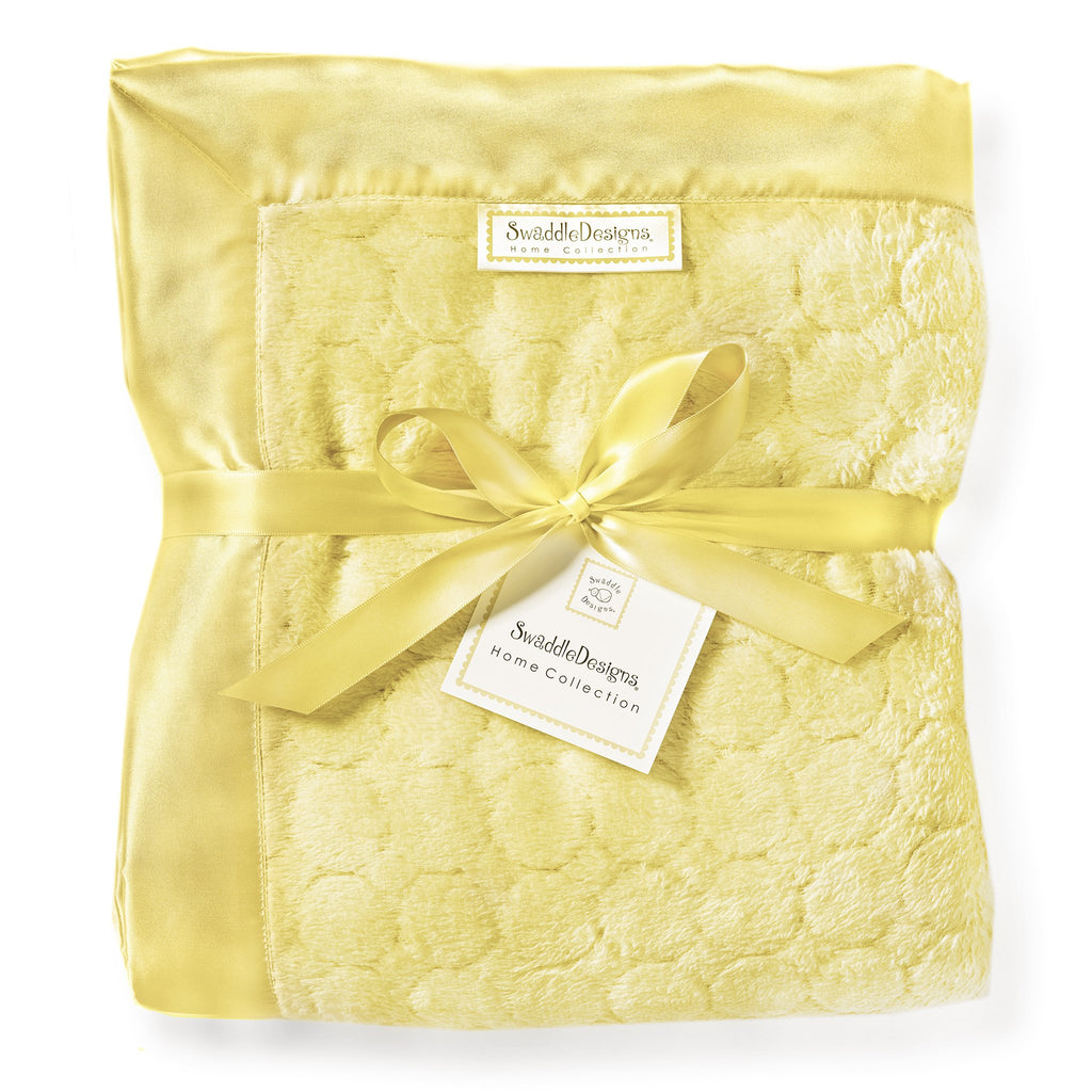 Adult Luxury Throw - Puff Circle, Yellow