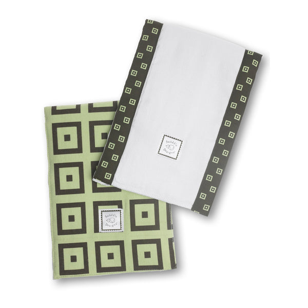 Baby Burpies - Brown Mod Squares, Lime