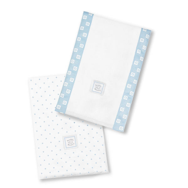 Baby Burpies - Polka Dots and Squares, Pastel Blue