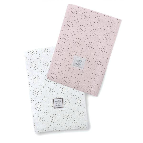 Baby Burpies - Taupe Gray Sparklers with Pastel Pink