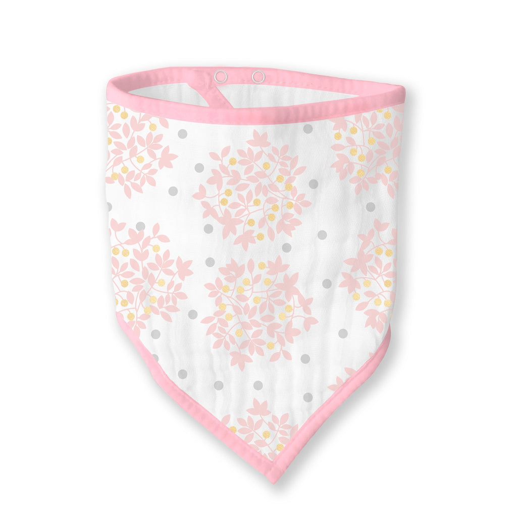 Muslin Bandana Bib - Heavenly Floral Shimmer