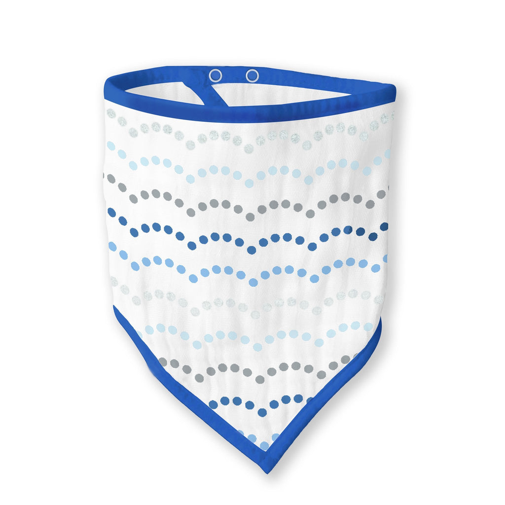Muslin Bandana Bib - Tiny Dot Scallop Shimmer