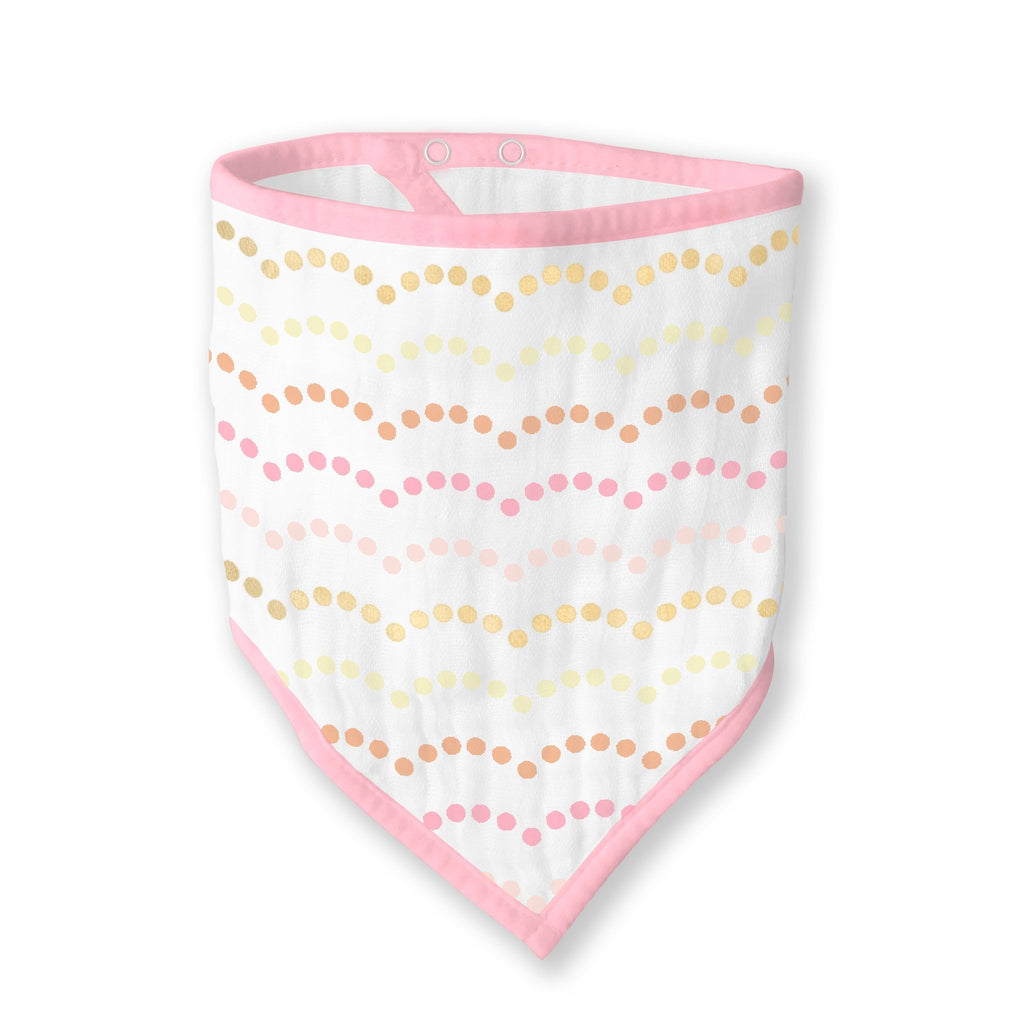 Muslin Bandana Bib - Tiny Dot Scallop Shimmer