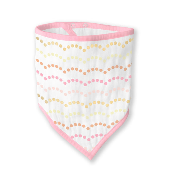 Muslin Bandana Bib - Tiny Dot Scallop Shimmer