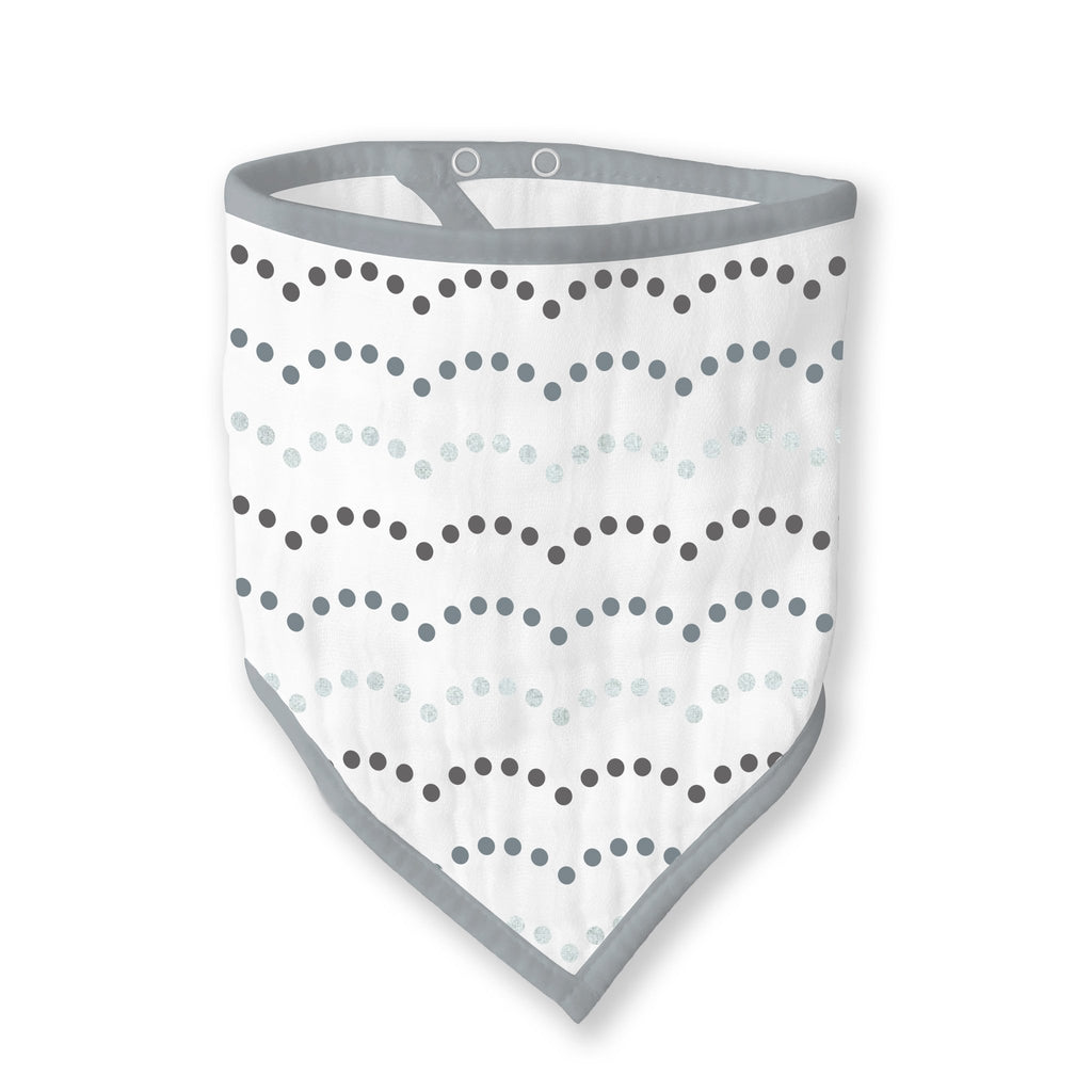 Muslin Bandana Bib - Tiny Dot Scallop Shimmer