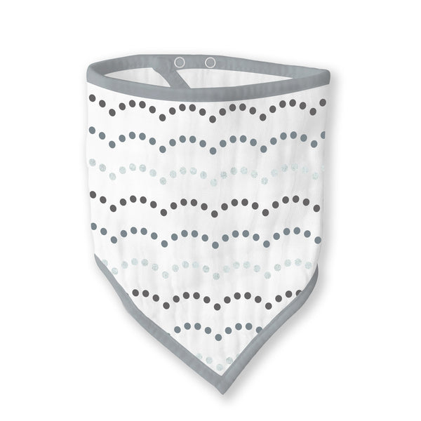 Muslin Bandana Bib - Tiny Dot Scallop Shimmer