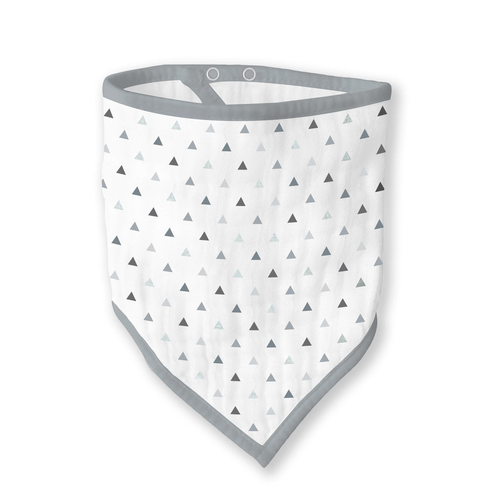Muslin Bandana Bib - Tiny Triangles Shimmer