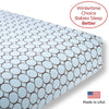 Flannel Fitted Crib Sheet - Brown Mod Circles, Pastel Blue