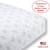 Flannel Fitted Crib Sheet - Elephant & Chickies, Pastel Blue
