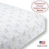 Flannel Fitted Crib Sheet - Elephant & Chickies, Pastel Yellow