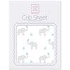 Flannel Fitted Crib Sheet - Elephant & Chickies