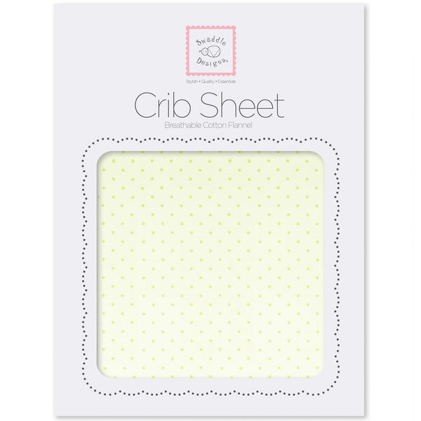 Fitted Flannel Crib Sheet - Fresh Pastel Polka Dot