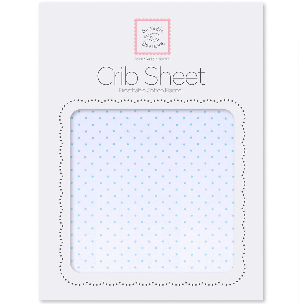 Fitted Flannel Crib Sheet - Fresh Pastel Polka Dot