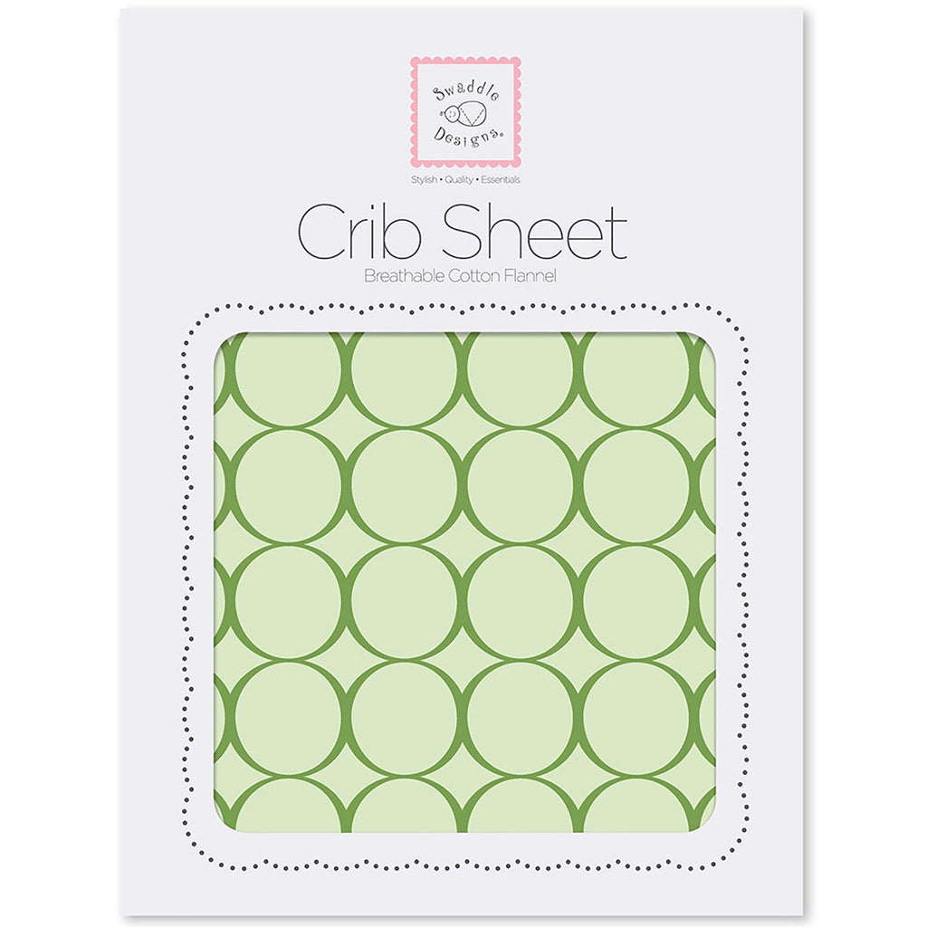 Flannel Fitted Crib Sheet - Jewel Tone Mod Circles