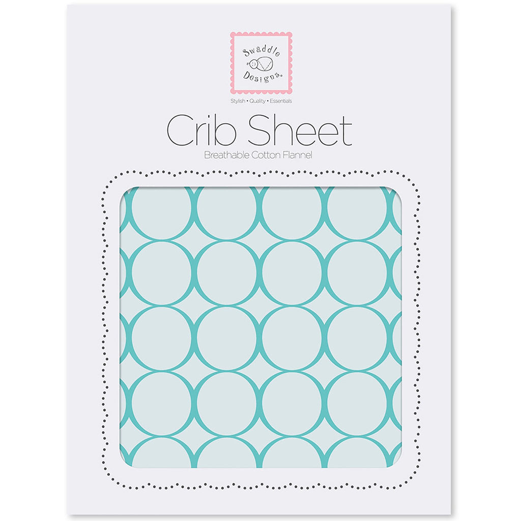 Flannel Fitted Crib Sheet - Jewel Tone Mod Circles