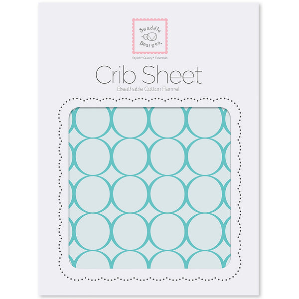 Flannel Fitted Crib Sheet - Jewel Tone Mod Circles