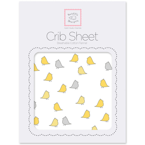Flannel Fitted Crib Sheet - Little Chickies