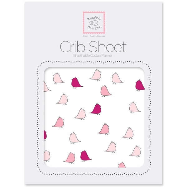 Flannel Fitted Crib Sheet - Little Chickies 