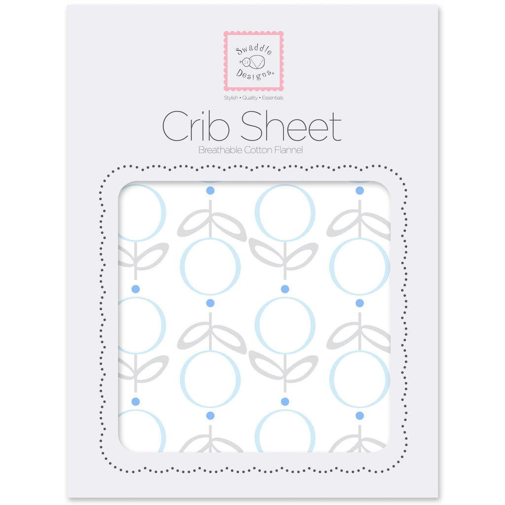 Flannel Fitted Crib Sheet - Geo Floral