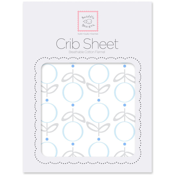 Flannel Fitted Crib Sheet - Geo Floral